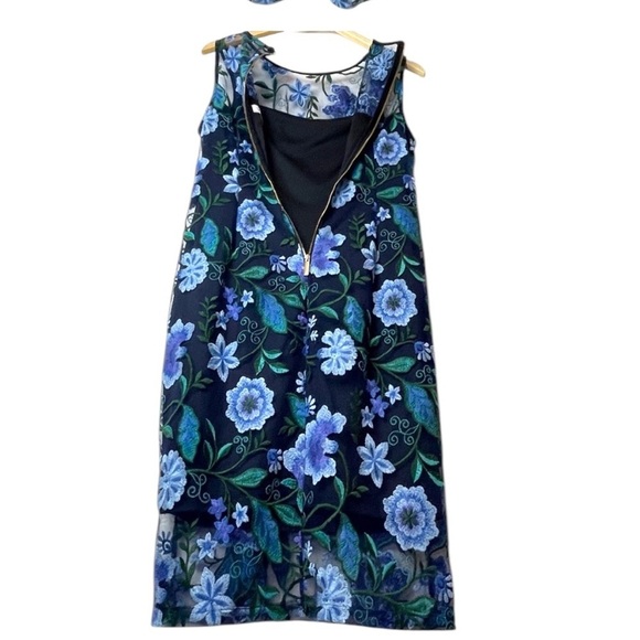 Women's Calvin Klein Floral Embroidered Floral Foliage Dress 12 Wedding Event - Picture 4 of 16
